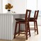 Swivel Upholstered Pu Leather Stool With Backrest And Cushioned Seat